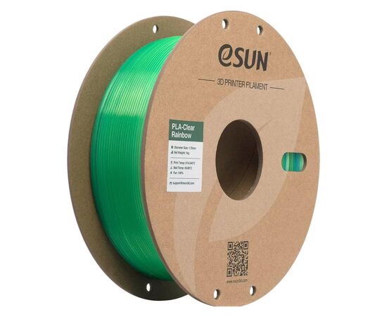 Пластик для 3D-принтера eSUN PLA Clear Rainbow 1,75mm 1kg Transl BLUE GREEN (PLA-CLRB175T-UG1P1)