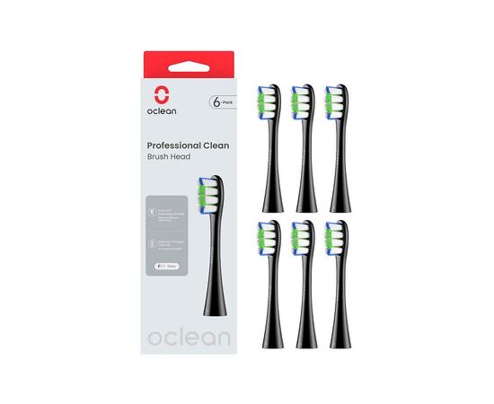 Насадка для зубной щетки Oclean P1C5 B06 Professional Clean Brush Head Black (6 шт) (6970810553864)