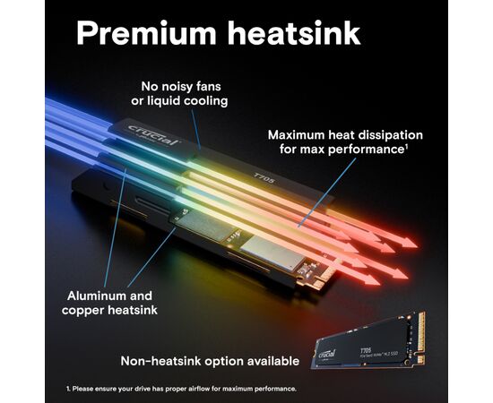 Накопитель SSD M.2 2280 1TB T705 with Heatsink Micron (CT1000T705SSD5), изображение 7