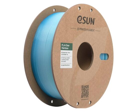 Пластик для 3D-принтера eSUN PLA Clear Rainbow 1,75mm 1kg Transl BLUE WHITE (PLA-CLRB175T-UW1P1)