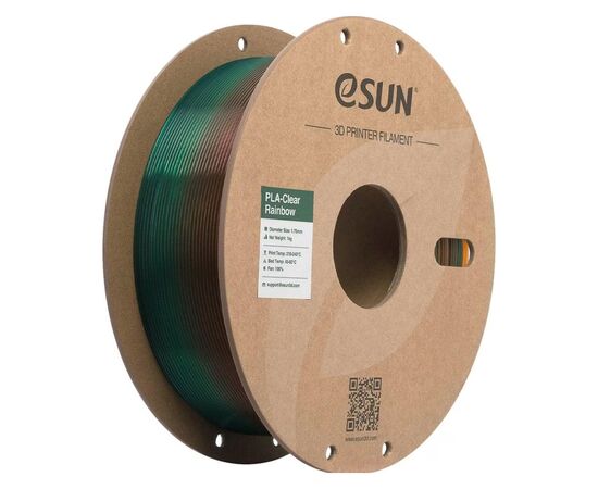 Пластик для 3D-принтера eSUN PLA Clear Rainbow 1,75mm 1kg Transl RAINBOW A (PLA-CLRB175T-RBA1P1)