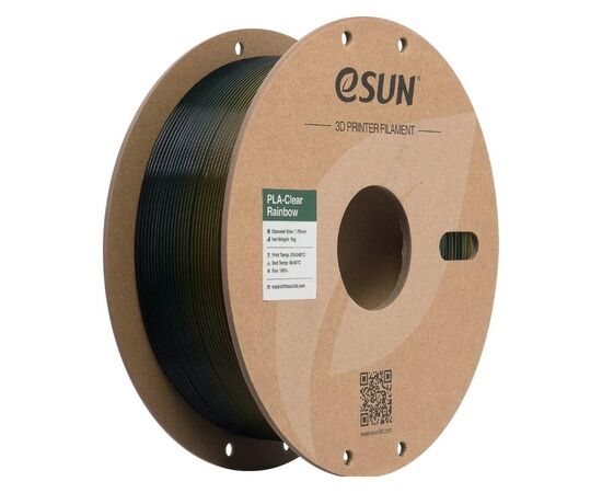 Пластик для 3D-принтера eSUN PLA Clear Rainbow 1,75mm 1kg Transl YEL GRN BLUE (PLA-CLRB175T-YGU1P1)