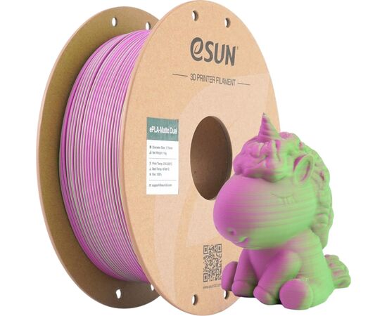 Пластик для 3D-принтера eSUN PLA matte dual 1,75mm 1kg GREEN PINK (PLA-MTD175B-GP1P1), зображення 4