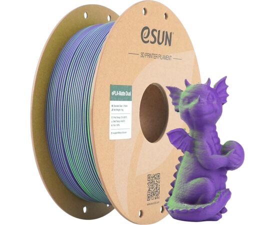 Пластик для 3D-принтера eSUN PLA matte dual 1,75mm 1kg GREEN PURPLE (PLA-MTD175B-GZ1P1), зображення 4