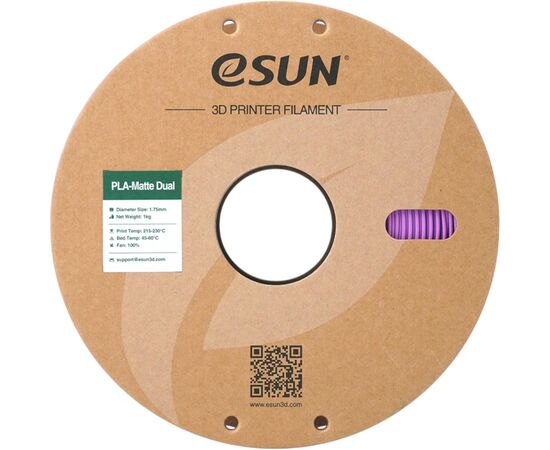 Пластик для 3D-принтера eSUN PLA matte dual 1,75mm 1kg PURPLE BLUE (PLA-MTD175B-UZ1P1), зображення 2
