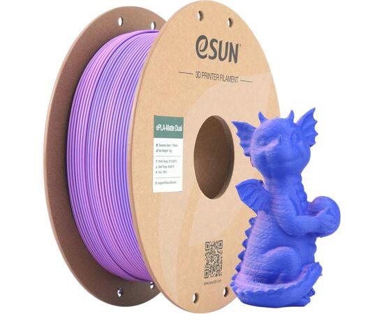 Пластик для 3D-принтера eSUN PLA matte dual 1,75mm 1kg PURPLE BLUE (PLA-MTD175B-UZ1P1), зображення 4