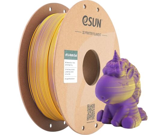Пластик для 3D-принтера eSUN PLA matte dual 1,75mm 1kg PURPLE YELLOW (PLA-MTD175B-ZY1P1), изображение 4