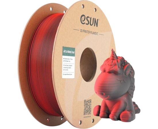 Пластик для 3D-принтера eSUN PLA matte dual 1,75mm 1kg RED BLACK (PLA-MTD175B-BR1P1), зображення 4