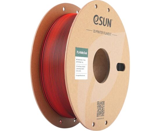 Пластик для 3D-принтера eSUN PLA matte dual 1,75mm 1kg RED BLACK (PLA-MTD175B-BR1P1)