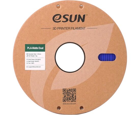 Пластик для 3D-принтера eSUN PLA matte dual 1,75mm 1kg RED BLUE (PLA-MTD175B-RU1P1), зображення 2