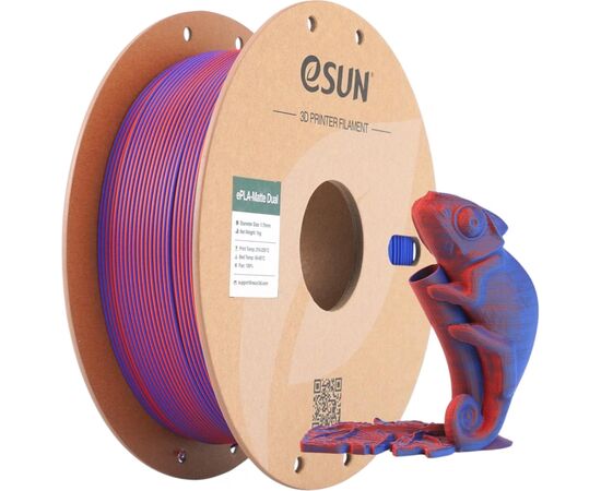 Пластик для 3D-принтера eSUN PLA matte dual 1,75mm 1kg RED BLUE (PLA-MTD175B-RU1P1), зображення 4