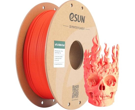Пластик для 3D-принтера eSUN PLA matte dual 1,75mm 1kg RED YELLOW (PLA-MTD175B-RY1P1), зображення 4