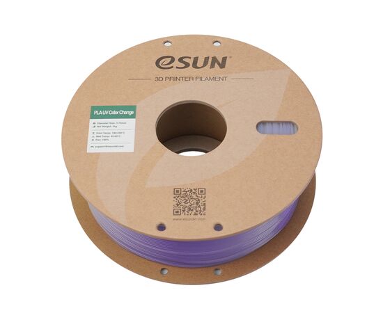 Пластик для 3D-принтера eSUN PLA UV 1,75mm 1kg Purple (PLA-UV CC175UV-Z1P1), зображення 3