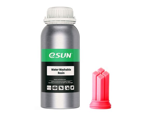 Фотополимерная смола eSUN Resin, Water Washable UV/LCD Red 0,5kg (WATERWASHABLERESINR500G)