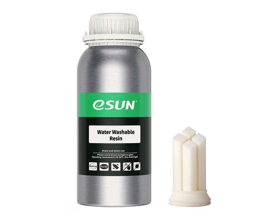 Фотополимерная смола eSUN Resin, Water Washable UV/LCD White 0,5kg (WATERWASHABLERESINW500G)