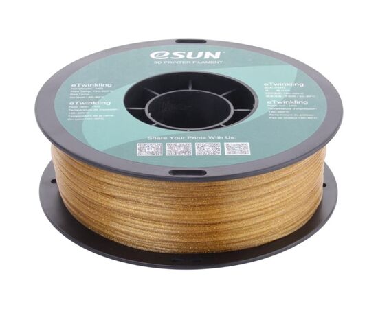 Пластик для 3D-принтера eSUN PLA eTwinkling 1кг, 1.75мм, GOLD (ETWINKLING175J1), зображення 2