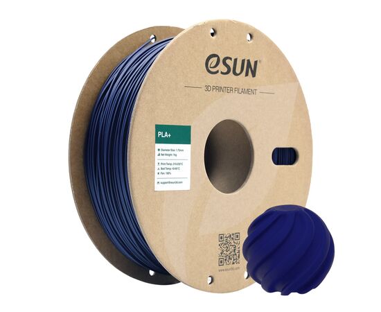 Пластик для 3D-принтера eSUN PLA+ P1.75мм, 1кг, blue dark (PLA+P175DU1)