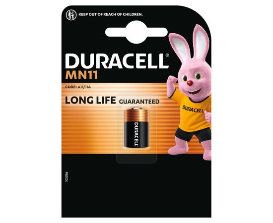 Батарейка MN11 6V спеціальна лужна, A11 / 11A, 1 шт. в упаковці Duracell (5007387)