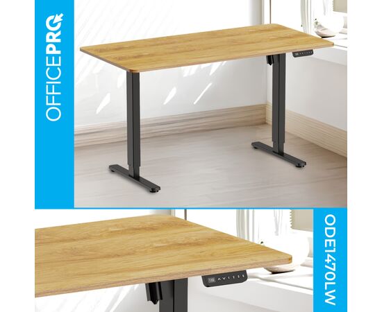 Компьютерный стол OfficePro ODE1470LW 1400 х 700 мм Light Wood/Black (ODE1470LW), изображение 3