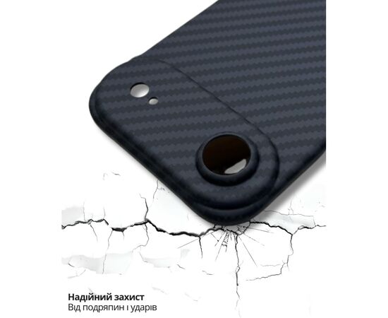 Чохол до мобільного телефона BeCover FIBRA Carbonite MagSafe Apple iPhone 17 Air Black (715407), зображення 4