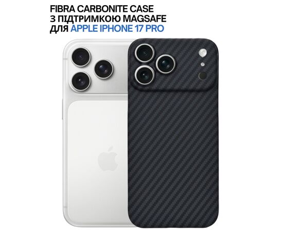 Чохол до мобільного телефона BeCover FIBRA Carbonite MagSafe Apple iPhone 17 Pro Black (715409), зображення 4