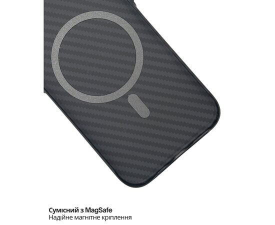 Чохол до мобільного телефона BeCover FIBRA Carbonite MagSafe Apple iPhone 17 Pro Black (715409), зображення 6