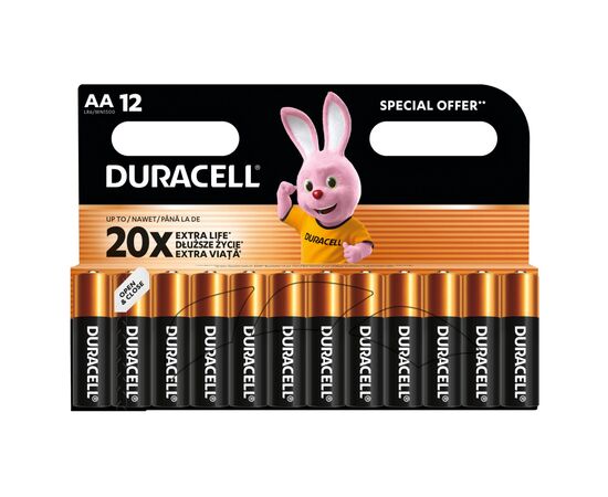 Батарейка Duracell AA лужні 12 шт. в упаковці (5000394006546 / 81551275), изображение 2