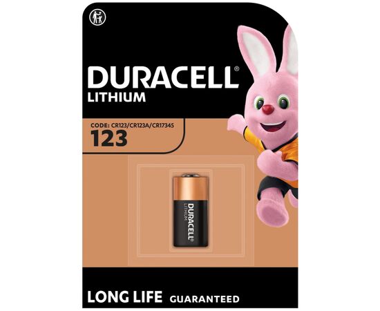 Батарейка Duracell 123 3V High Power літієва, CR123/CR123A/CR17345, 1 шт. в упаковці (5000394123106 / 5000784)