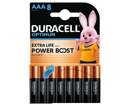 Батарейка Duracell Optimum AAA лужні 8 шт. в упаковці (5015602), изображение 2