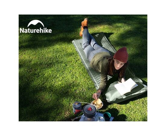 Туристический коврик Naturehike CNK2450WS020, самонадувний, 200х63х10 см, темно-зелений (6927595712733), изображение 7