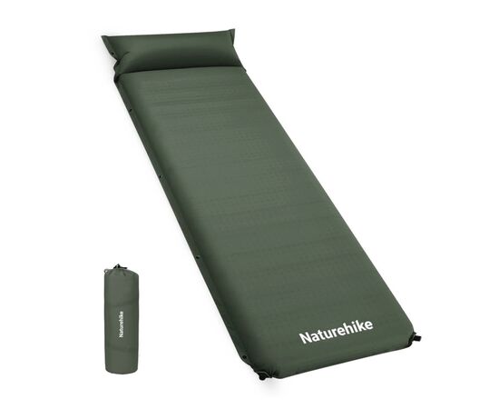 Туристический коврик Naturehike CNK2450WS020, самонадувний, 200х63х10 см, темно-зелений (6927595712733)