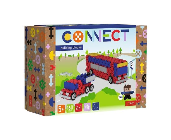 Конструктор Trefl Connect 2 в 1, 160 деталей (5900511619737)