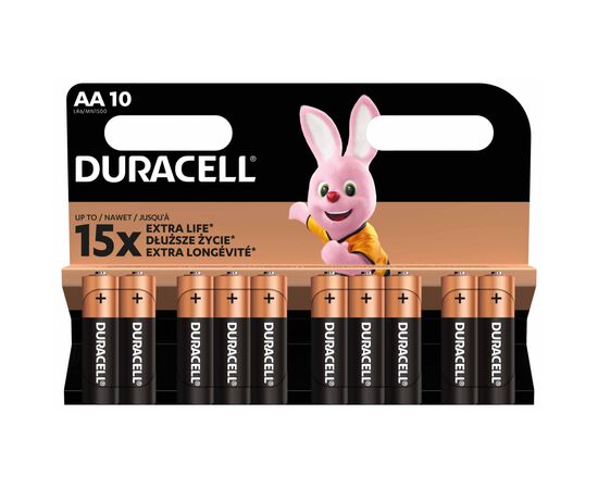 Батарейка Duracell AA лужні 10 шт. в упаковці (5002508/5006461), зображення 2