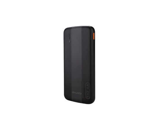 Батарея універсальна AWEI 10000mAh P20K, 12W, Black (6954284009744), зображення 2