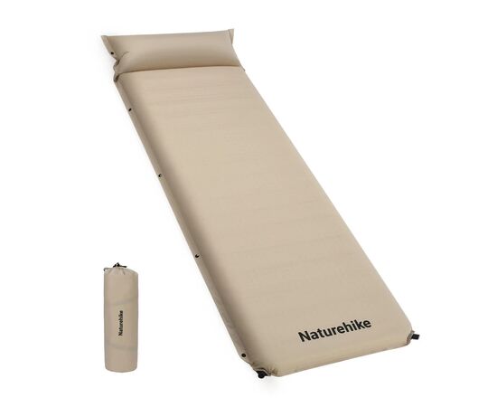 Туристический коврик Naturehike CNK2450WS020, самонадувний, 200х63х10 см, бежевий (6927595712719)