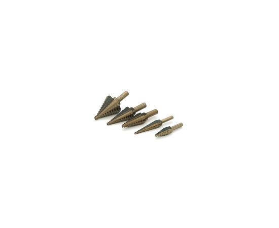 Набор сверл YOSO ступенчатых, шаговых Premium black HSS1/4-1-3/8”; 3/16-7/8”; 1/4-3/4”; 1/8-1/2”; 3/16-1/2” , мет (YT28262), изображение 2