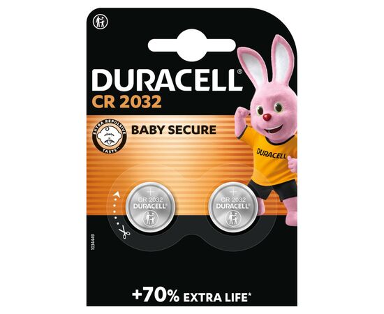 Батарейка CR 2032 специальная литиевая типа таблетка 2032 3V, 2 шт. Duracell (5007659), изображение 2