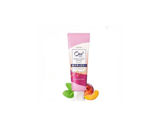 Зубная паста Sunstar Ora2 ME Stain Clear Paste Peach Leaf Mint Персик и мята 130 г (4901616011014), изображение 2