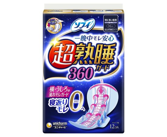 Гигиенические прокладки Unicharm Sofy Deep Sleep Guard Ночные 12 шт (4903111359660)