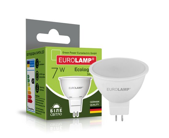Лампочка Eurolamp LED SMD MR16 7W GU5.3 4000K 220V (LED-SMD-07534(P)), изображение 2