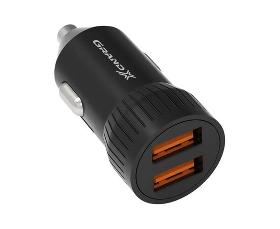 Зарядное устройство Grand-X 1xUSB 2.4A car adapter black (CH-20B)
