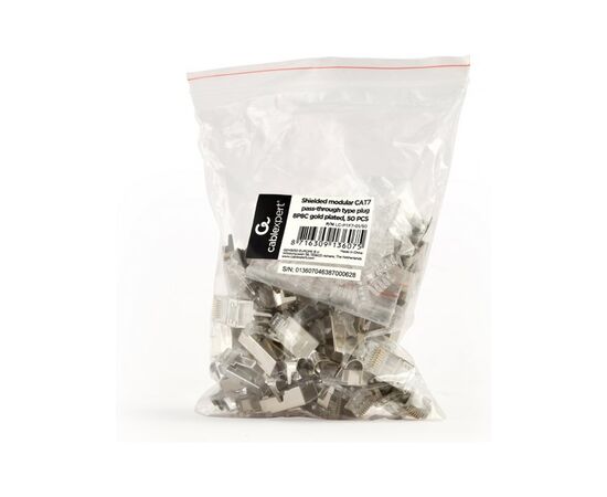 Коннектор RJ45 cat.7 FTP 8P8C * 50 (сквозные отв., позолоч. конт.) Cablexpert (LC-PTF7-01/50), изображение 5