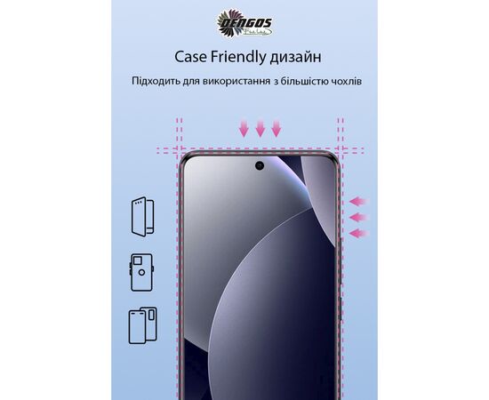 Стекло защитное Dengos Full Glue Xiaomi Redmi Note 15 Pro 4G Black (TGFG-445), изображение 3