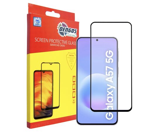 Стекло защитное Dengos Super-D Full Glue Samsung Galaxy A57 Black (TGFG-SD-09)