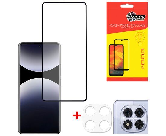 Стекло защитное Dengos Xiaomi Redmi Note 14 Pro 4G / 5G + camera protection Black (DG-TGSCP-09)