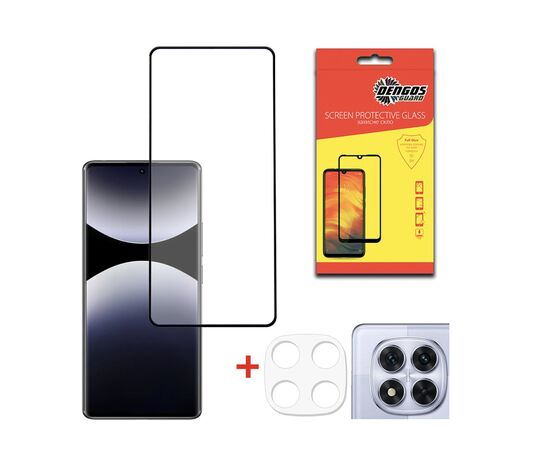 Стекло защитное Dengos Xiaomi Redmi Note 14 Pro 5G + camera protection Black (DG-TGSCP-12)