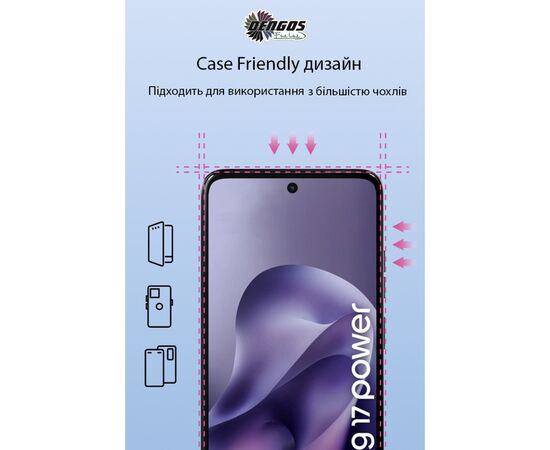 Стекло защитное Dengos Motorola G17 / G17 Power Black 2 pcs (DG-TG2P-101), изображение 3