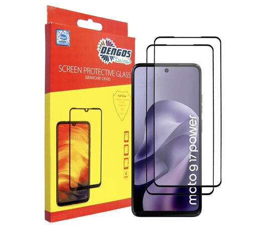 Стекло защитное Dengos Motorola G17 / G17 Power Black 2 pcs (DG-TG2P-101)