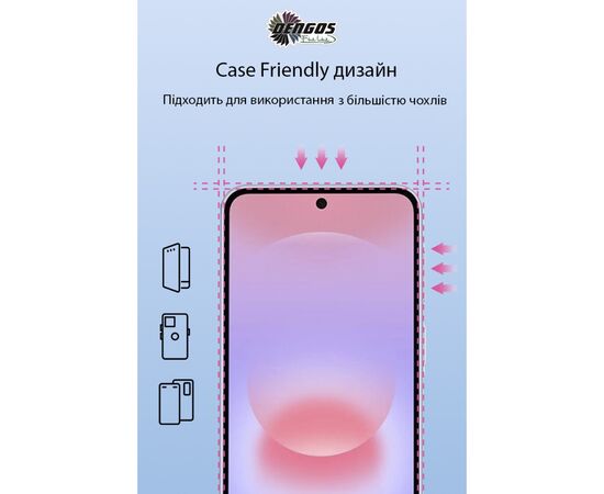Стекло защитное Dengos Samsung Galaxy A37 / A57 / S25 FE Black 2 pcs (DG-TG2P-96), изображение 3