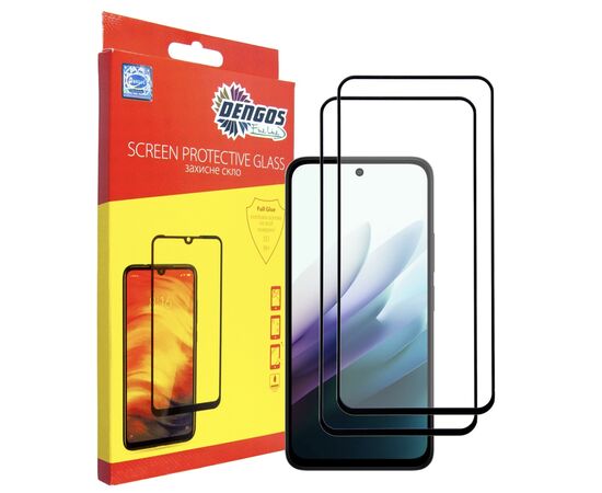 Стекло защитное Dengos Xiaomi Redmi 15 4G Black 2 pcs (DG-TG2P-90)
